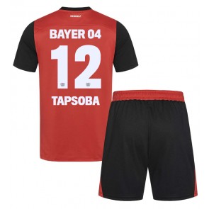 Billiga Bayer Leverkusen Edmond Tapsoba #12 Hemmatröja Barn 2024-25 Kortärmad (+ Korta byxor)